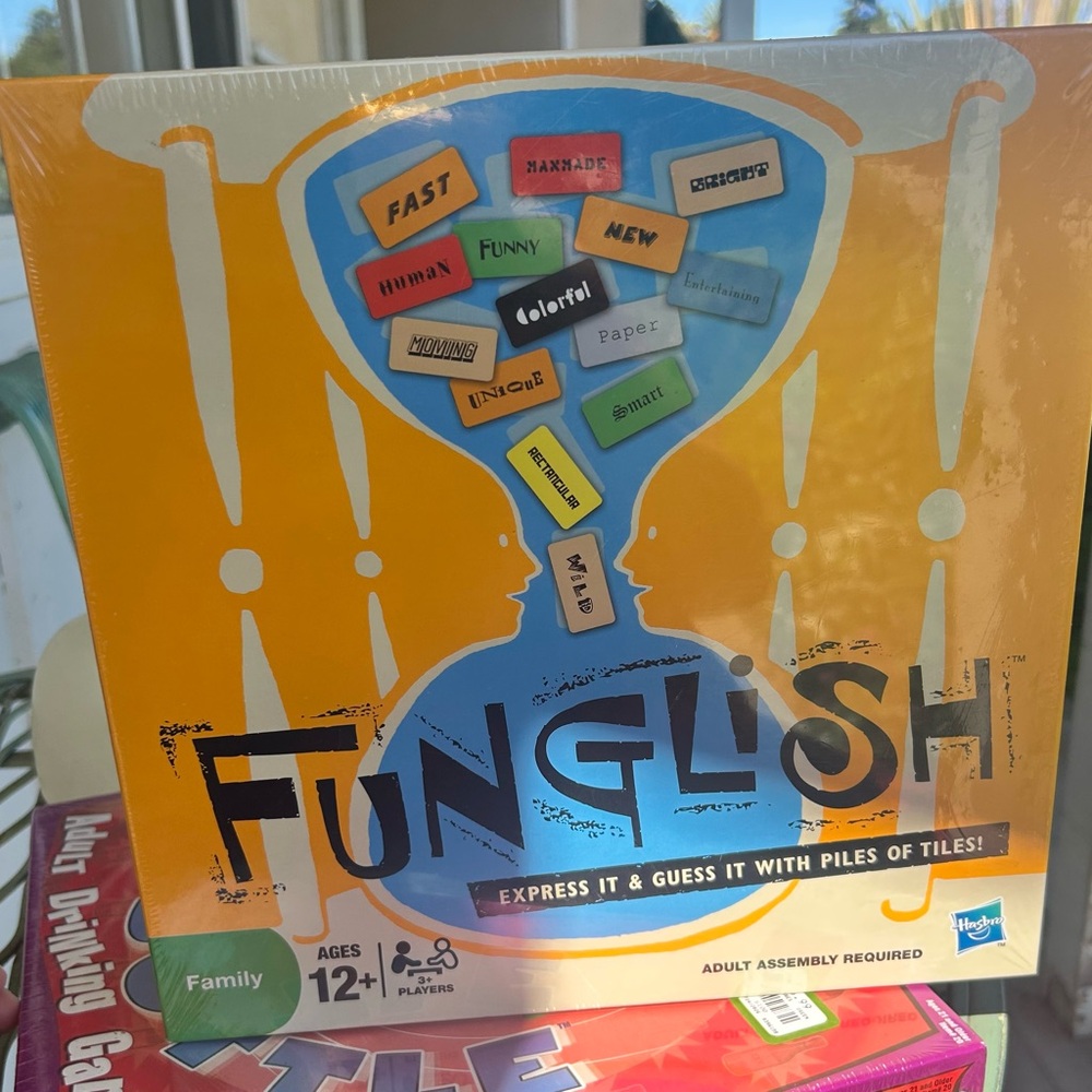 NEW Sealed Funglish Board Game - Hasbro Family Word Guessing Game Ages 12+